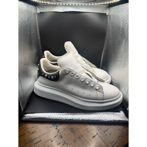 Alexander McQueen Oversized Sneakers Studded Heel White Leather EU 41 US 8